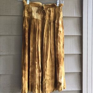 Madewell skirt mustard viscose elastic waist
